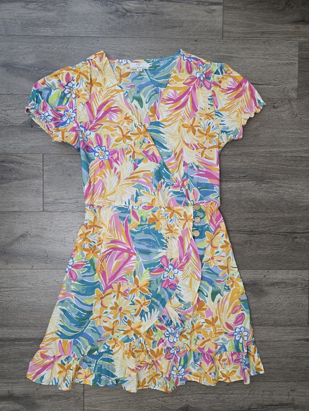 Molly Bracken Le Bain Wrap Dress Colorful Lightweight Vacation Resort Medium